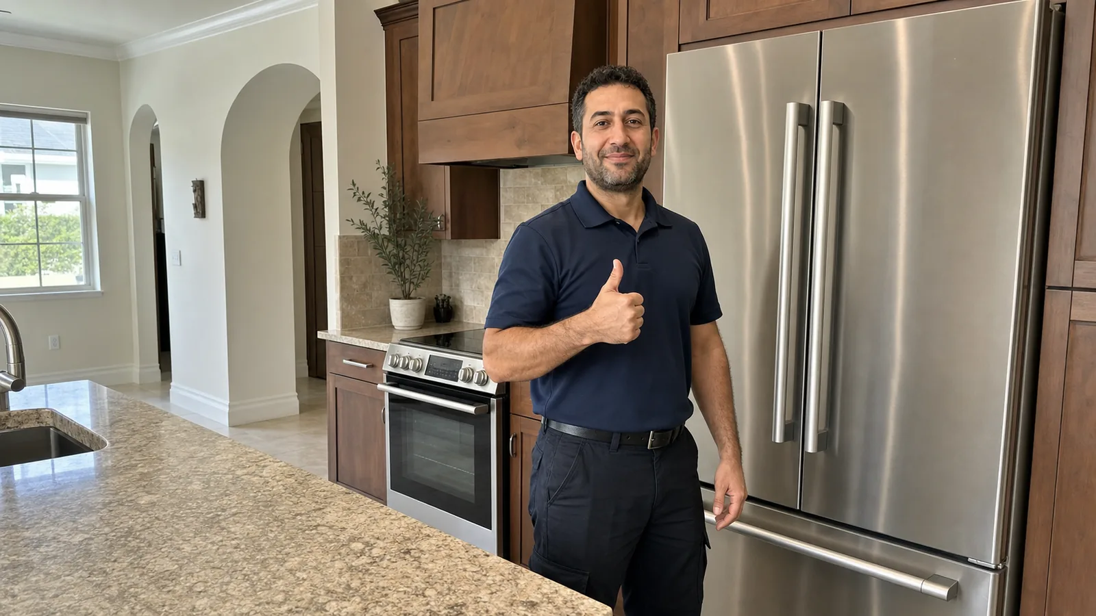 Max Appliance Repair technician in an Odessa kitchen